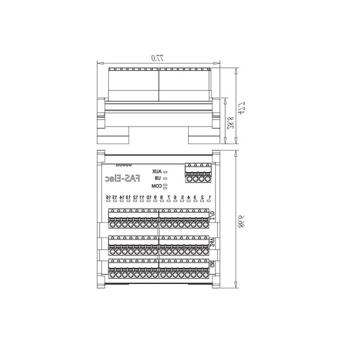 IP20、IO-Link Hub、PNP、16DI、端子式模块、00BH12S